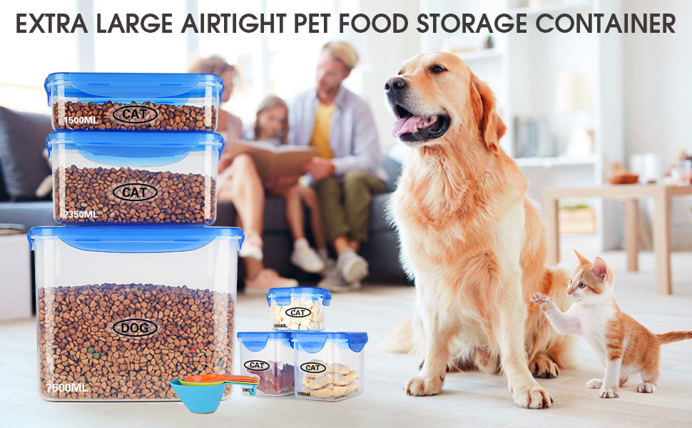 intehiki Cat Food Storage Container, 10 Piece Airtight PET