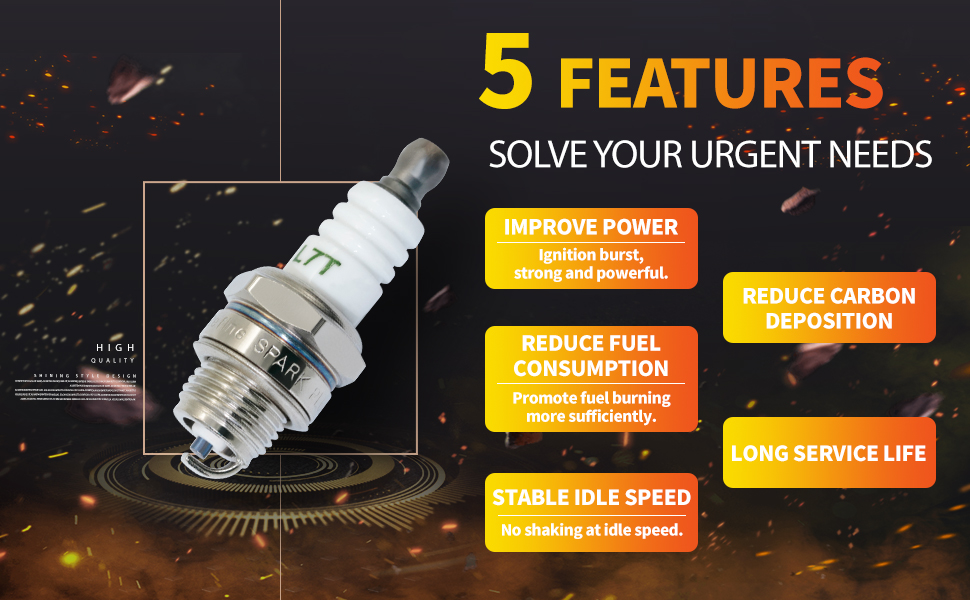 iBroPrat 5pcs NGK BPMR7A L7T Spark Plugs,BPM7A BM6A RCJ6Y RCJ7Y WSR5F