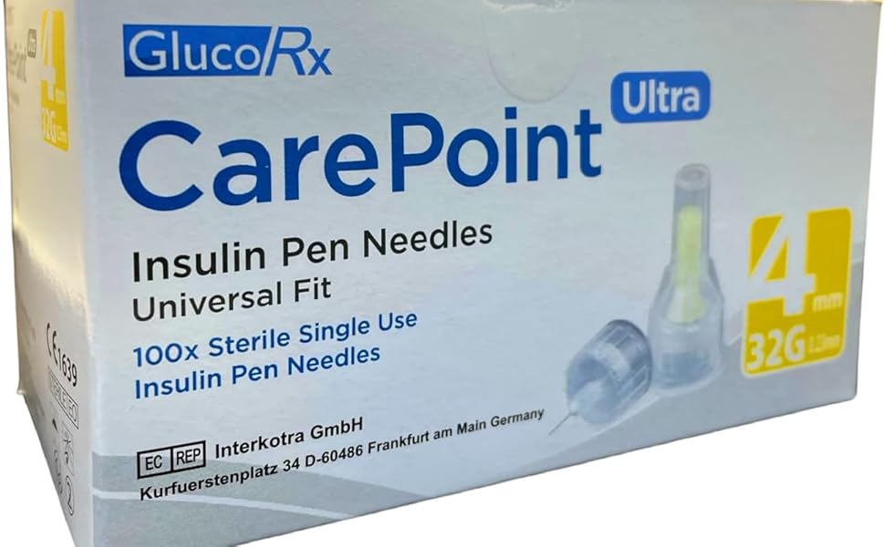 Glucorx care point 4mm 32G Insulin pen tips