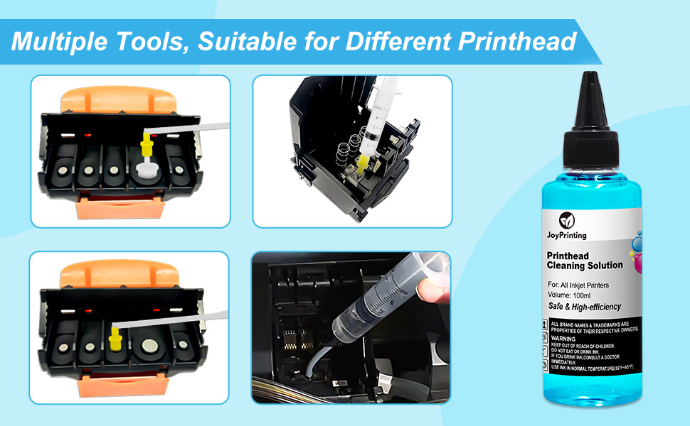 Printhead Cleaning Kit, JoyPrinting Inkjet Printer Head Cleaner for HP