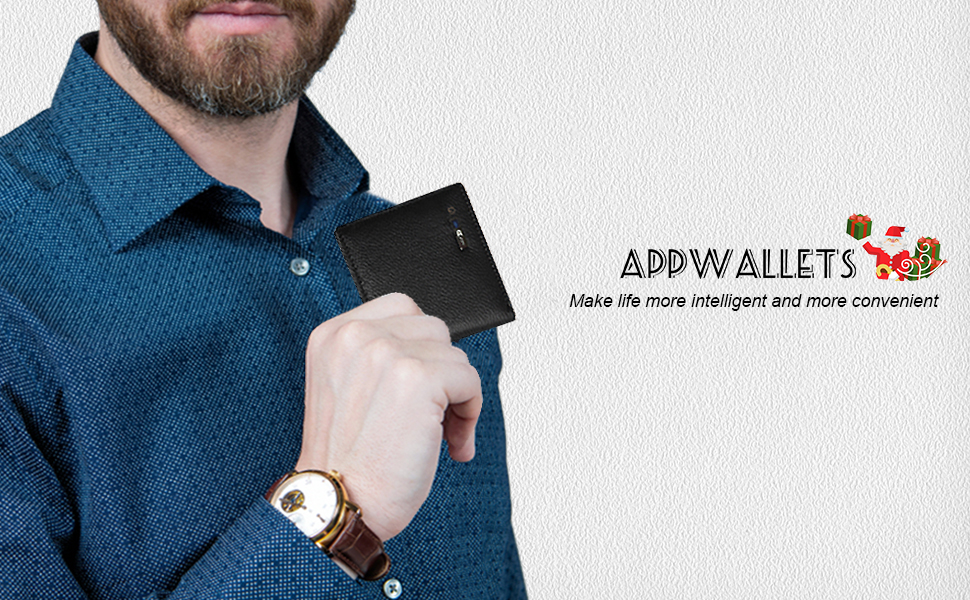 GPS Wallet Tracker for Men, GPS Bluetooth Slim Mens Wallets