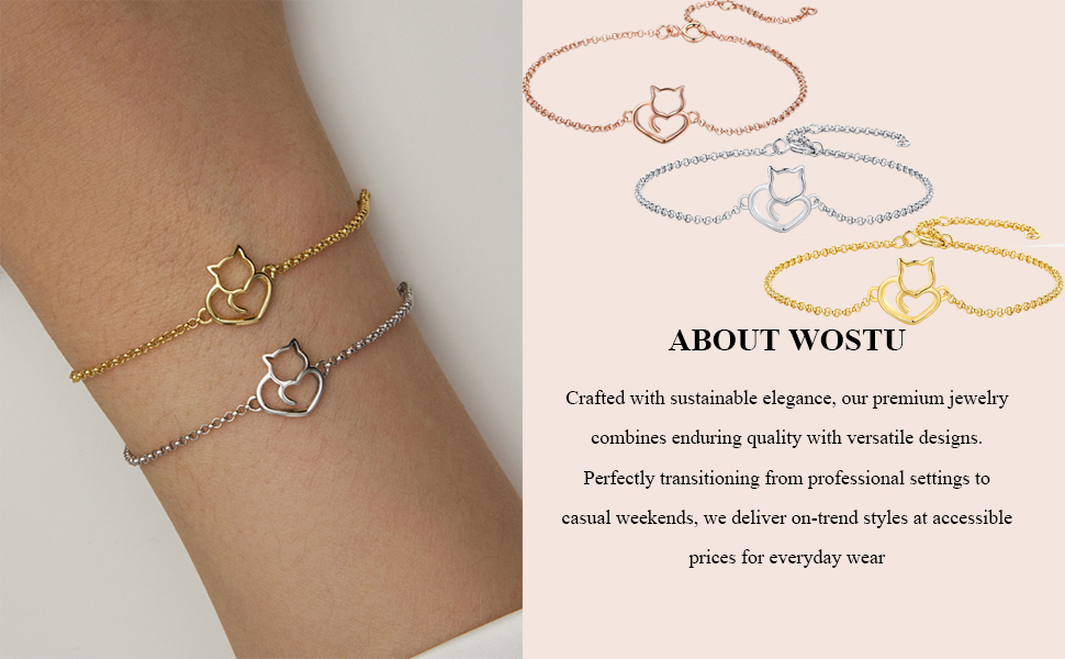 Amazon.com: WOSTU Adjustable Silver Cat Mom Bracelet - 925