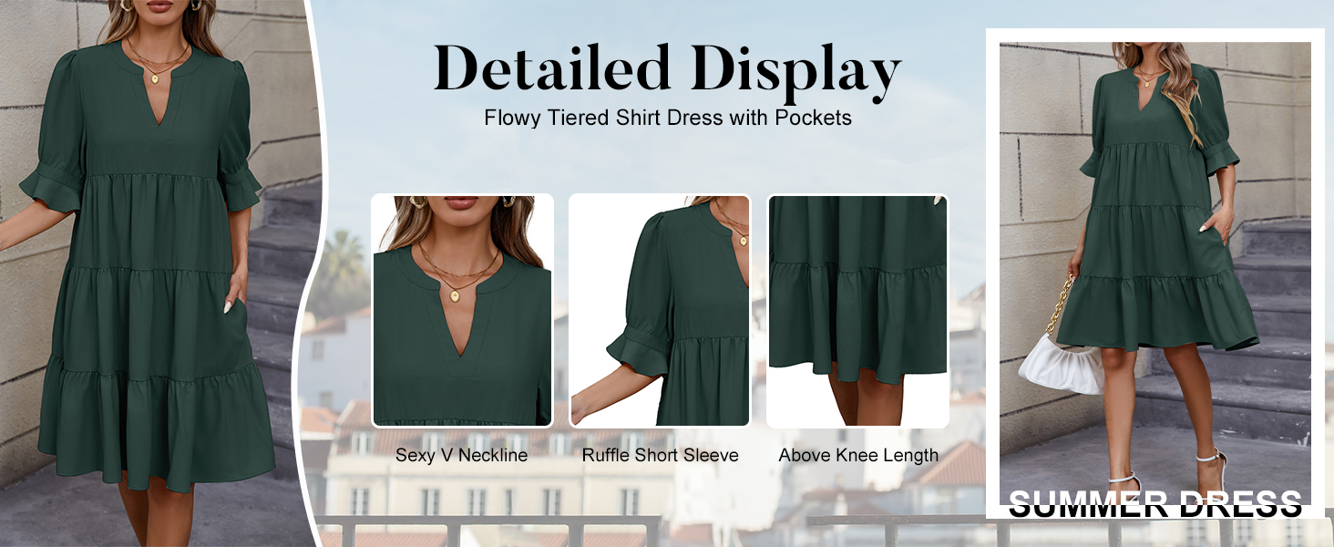 short sleeve loose a line ladies dress party shift dress elegant