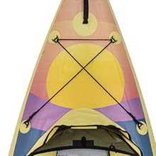 Buoy Watersports Havasu Single Kayak - close up of the bow of the kayak and the front spray shield