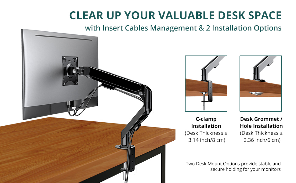 ATUMTEK Monitor Desk Mount Single Monitor Arm Stand for 15" to 30