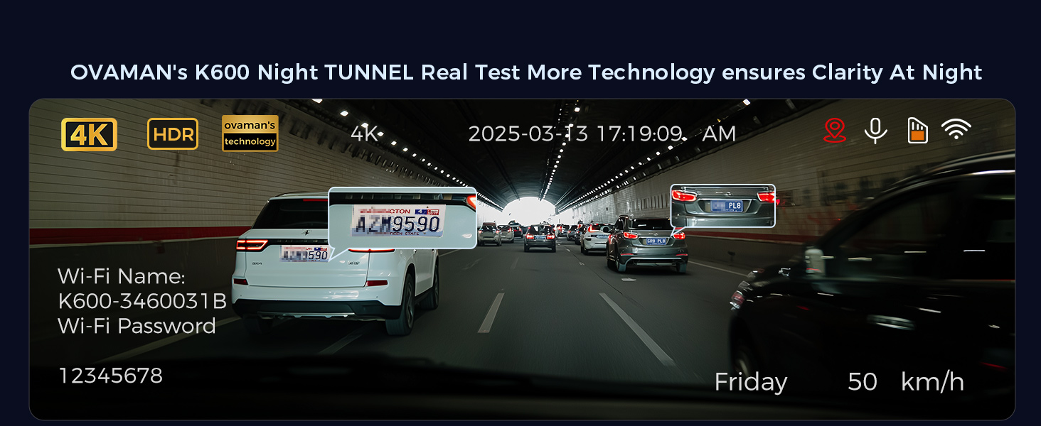 OVAMAN's K600 Night TUNNEL Real Test More Technology ensures clarity At Night