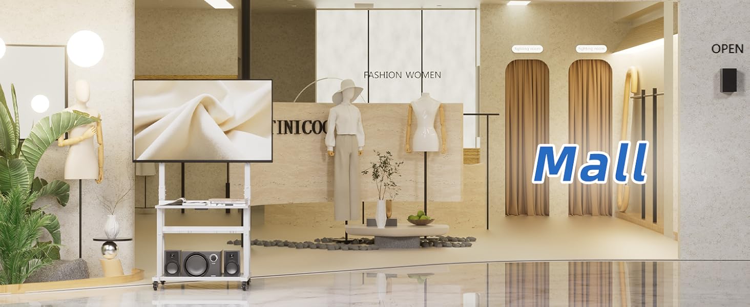  Mobile TV Cart with Wheels