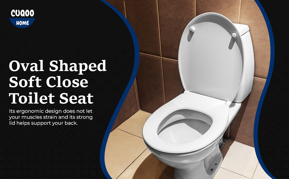 CUQOO Oval Toilet Seat Soft Close Quick Release O Shape Soft Close