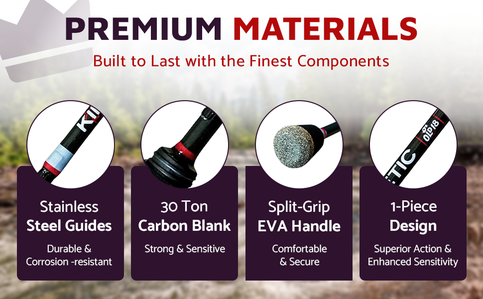 Amazon.com : Old 18 Kinetic Series Carbon Fiber Fishing Rod - 30-Ton ...