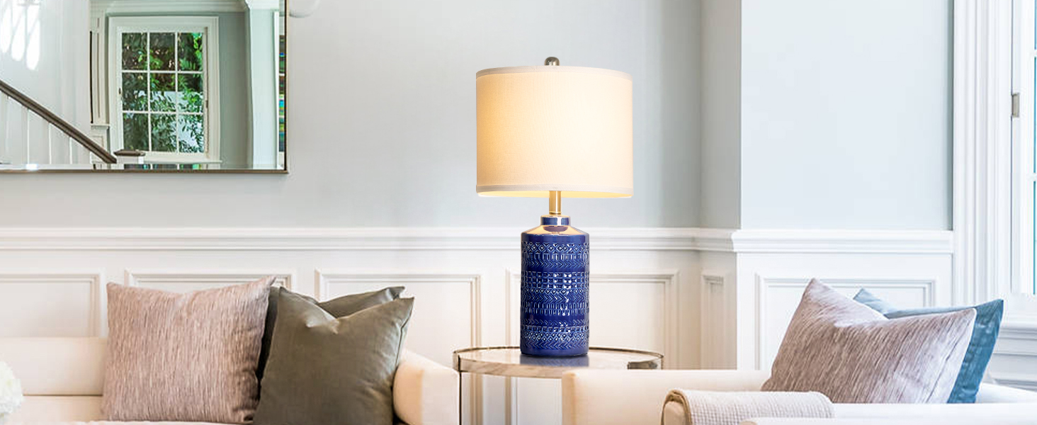 Blue Table Lamp for end table