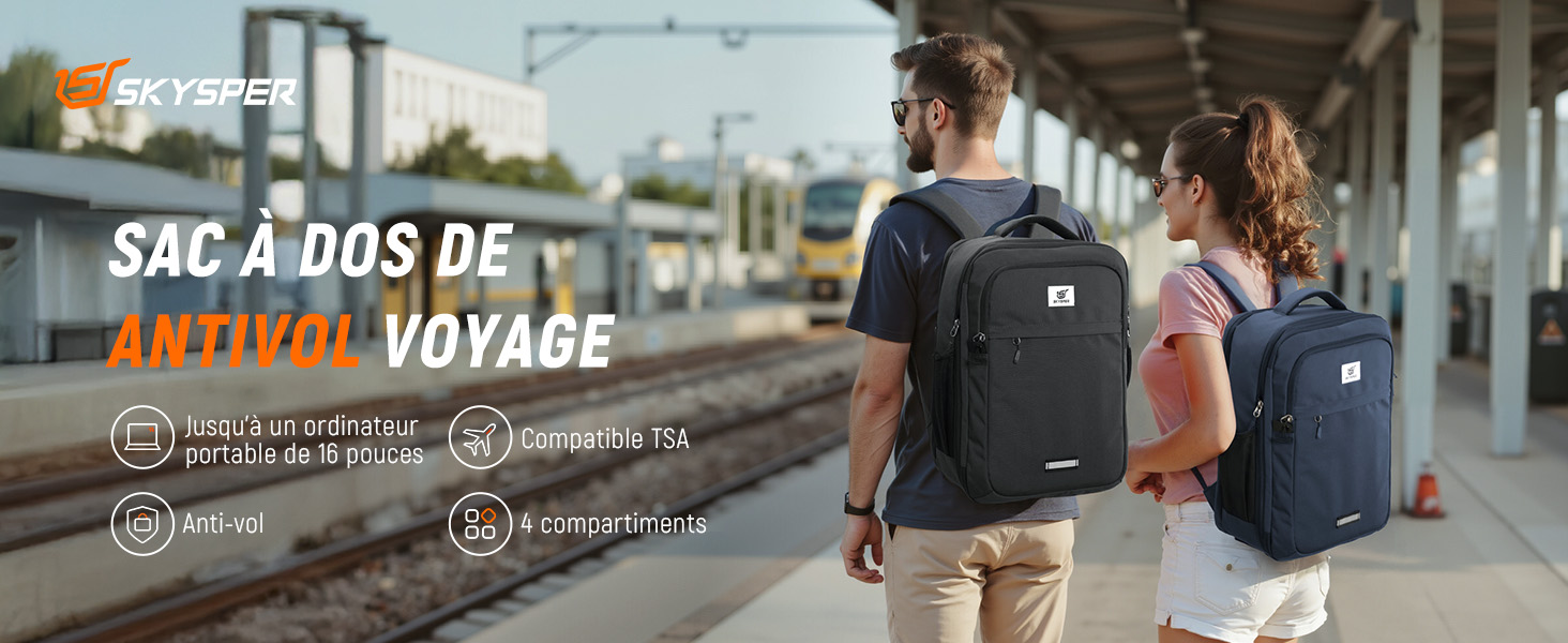 SKYSPER Sac à dos pour bagages à main 44×28×18.5CM