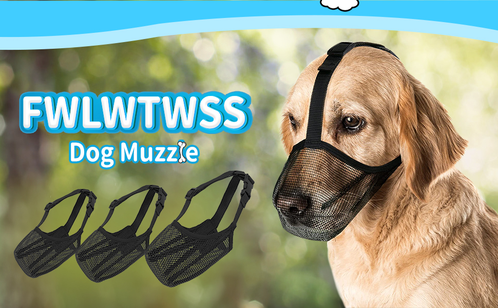 Dog Muzzle, FWLWTWSS Soft Mesh Muzzle Breathable Dog Muzzles for Small