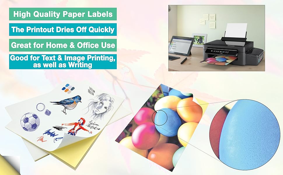 Evergreen Goods™ 30 Sheets A4 MATTE WHITE Sticker Paper Quality Self