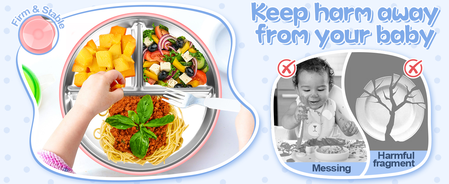 Stainless Steel Baby Plates