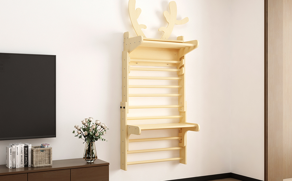 Benarita Indoor Climbing Gym for Kids Adults, Wooden