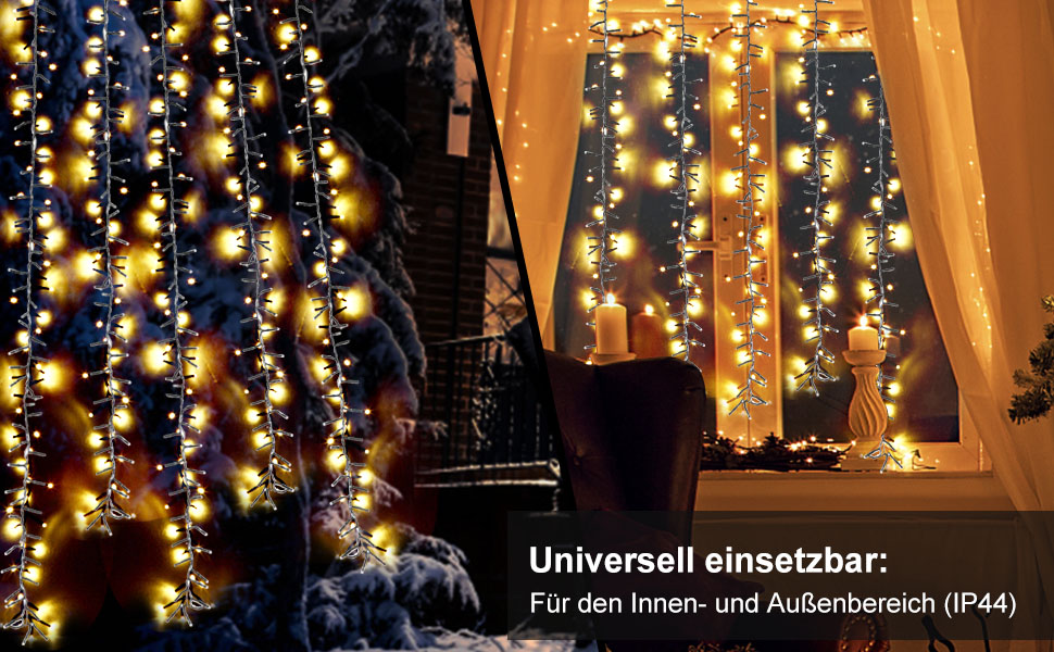 OVITEC Liane LED Lichtervorhang mit 5 Strängen Innen und Außenbereich