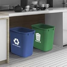 wastebasket can trash bin waste container recycling plastic bags office home kitchen laundry gallon