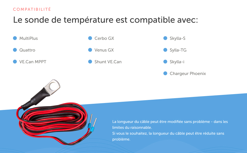 Victron Energy Temperature Sensor pour Quattro, MultiPlus and GX Device