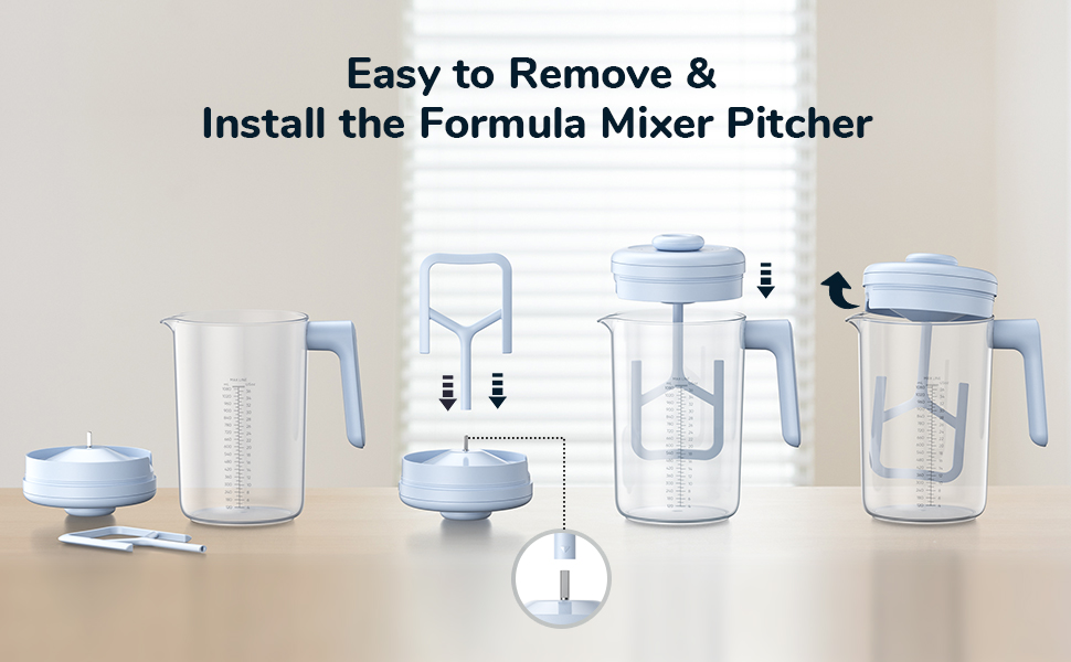 NehNeh Baby Electric Baby Formula Mixing Pitcher, BiDirectional Alternating