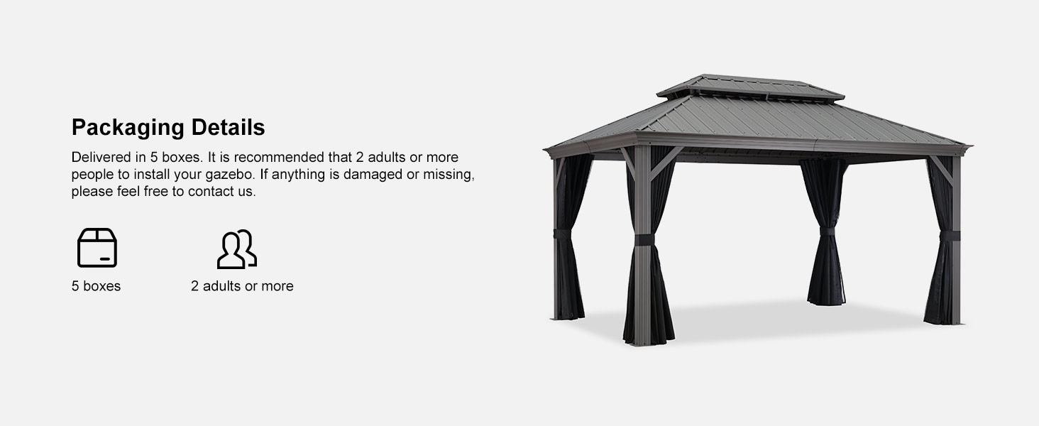 Gazebos Hardtop  Gazebo Hard Top Patio Outdoor roof steel metal aluminum Shelter Outdoor Canopy