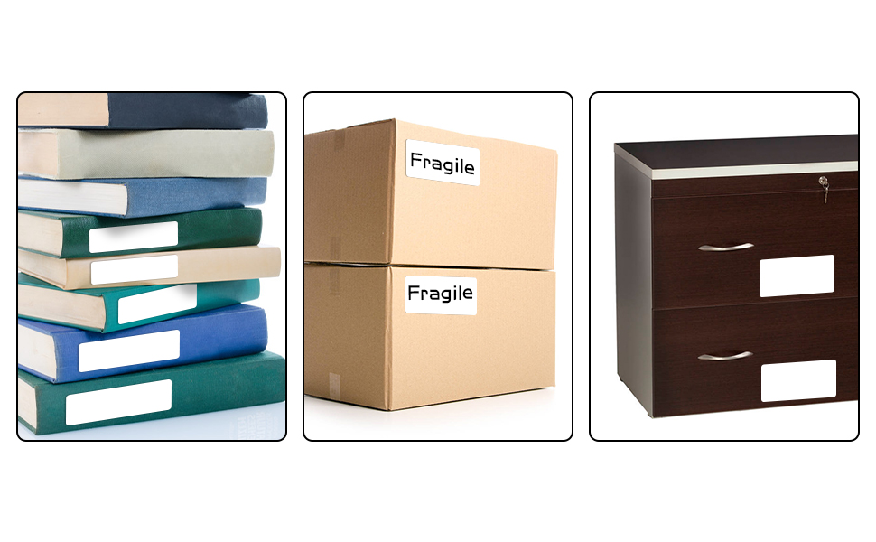 25 x 76mm, 640 Pack, White Sticky Labels Stickers, VEYLIN Sticky Labels