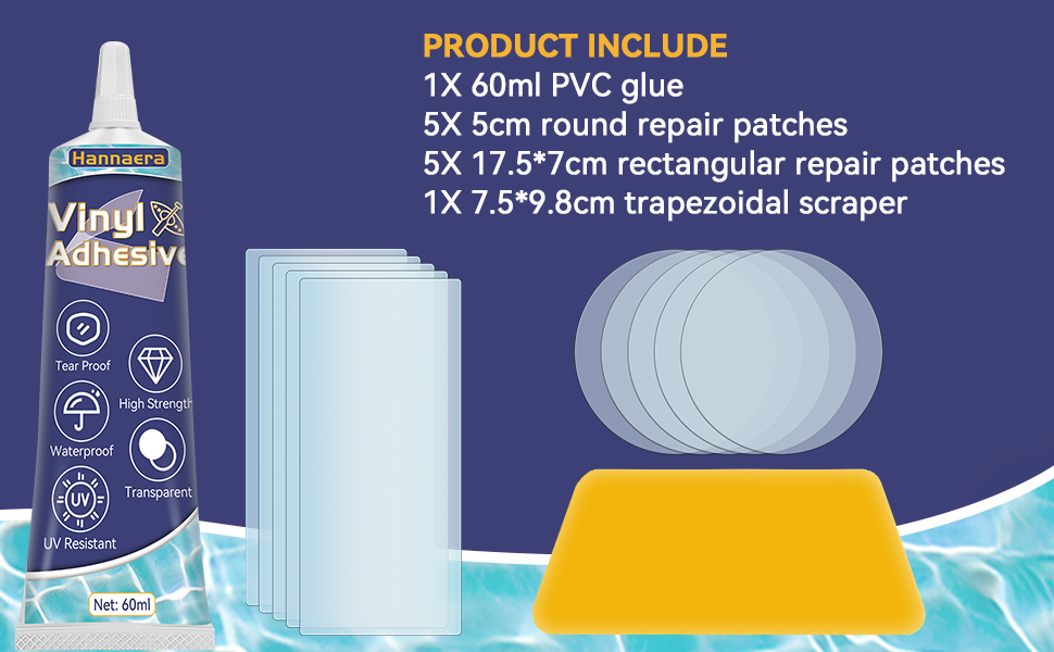 Paddling Pool Repair Kit Waterproof, Hot Tub Repair Kit, Transparent