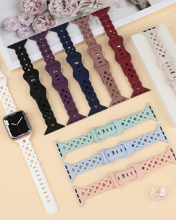 Newest women slim watch band with braided and hollow-out design