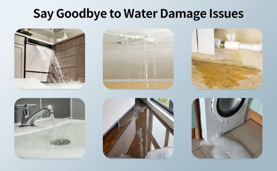 Geevon 2 Pack Water Leak Detectors, 135dB Water Leak Sensor Flood