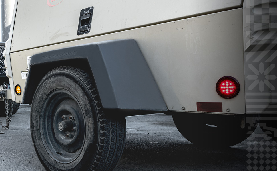 8pc 2.5" Amber + Red Round Trailer LED Clearance Marker