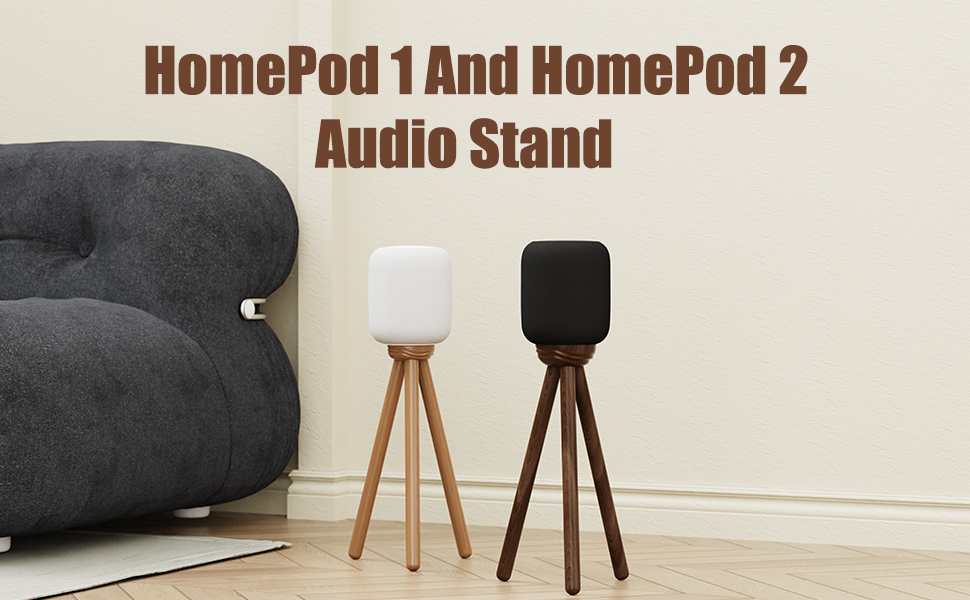 Wooden Speaker Stands for Homepod 2, Real Wood Floor Holder
