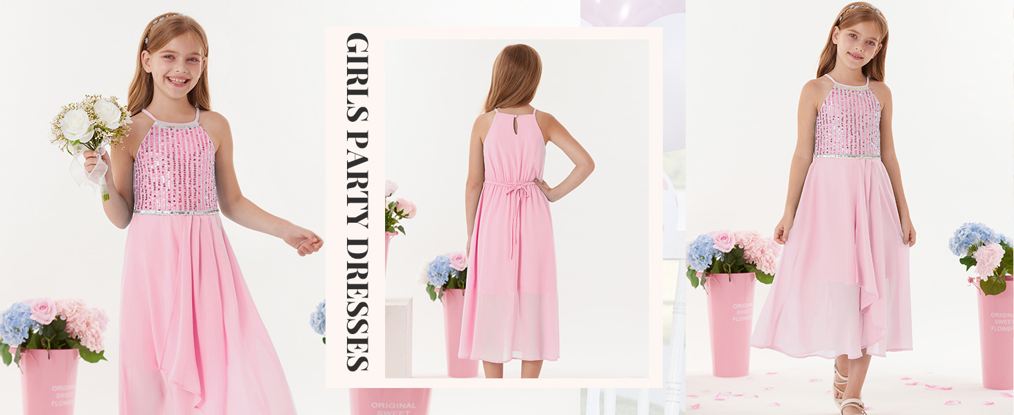 Girls Chiffon Dresses A-Line