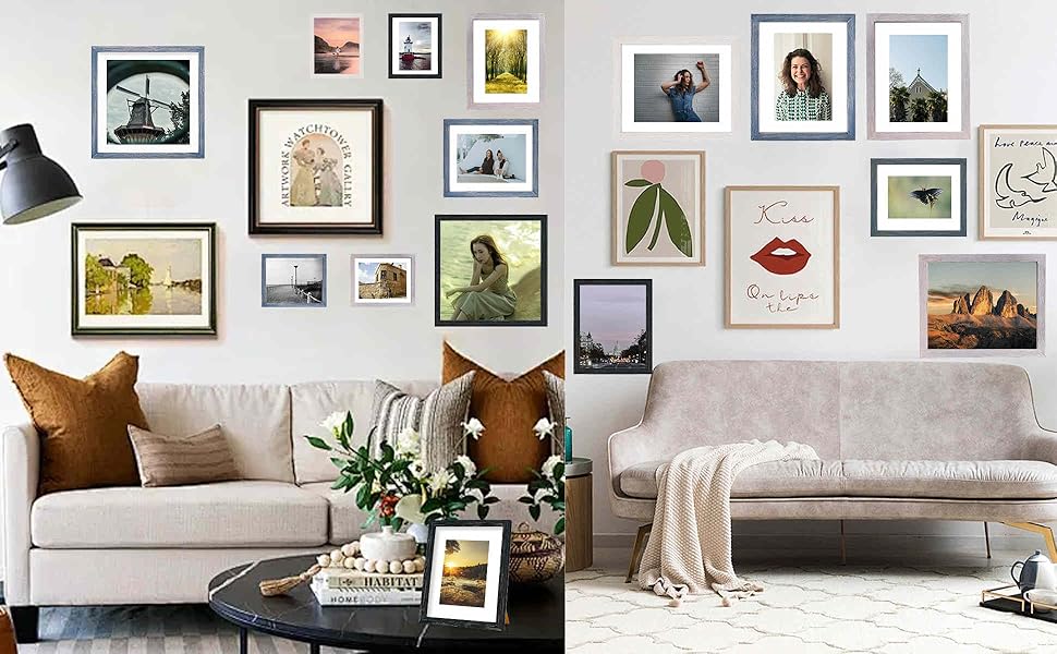 5x7 Hanging Picture Frames,Solid Wood,Not Glass,Display