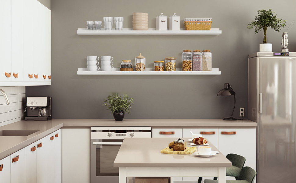 Forbena Floating Shelves for Wall 48 Inch Long Set of 4