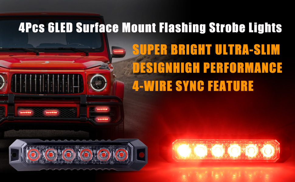 Nrgedzam 6 Led Emergency Strobe Lights for Trucks Mini