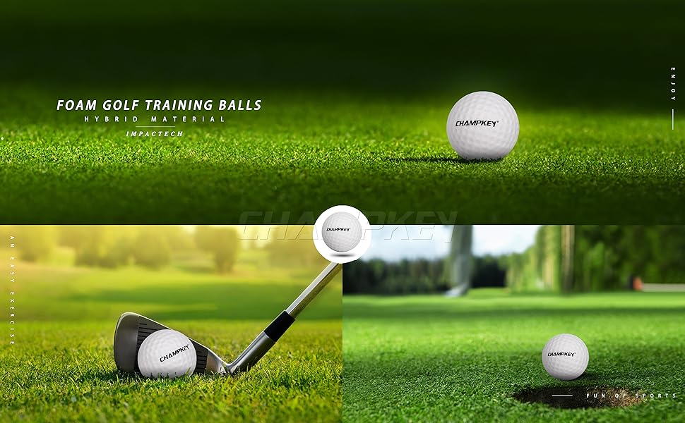 Champkey Practice Foam Golf Balls 16 Pack True Spin and Feel Practice