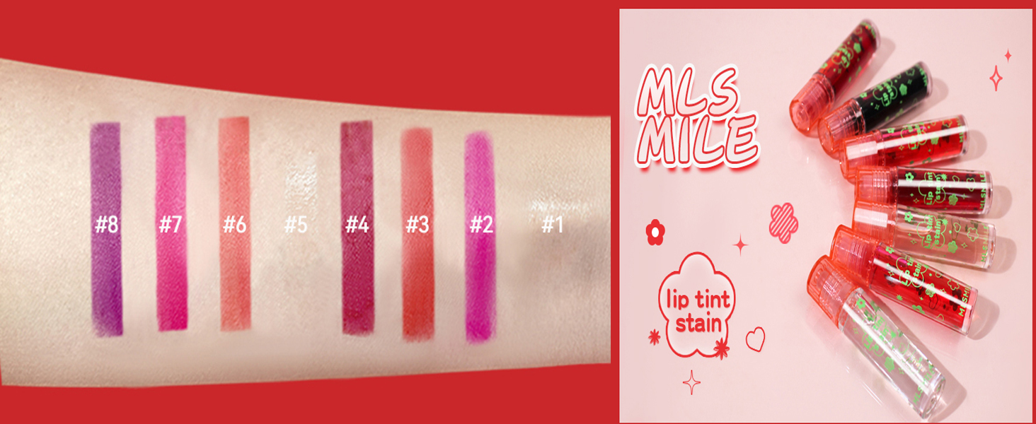  Long Lasting Gloss Lip Tint Stain Colors Fruit Juice Lip Tint Stain waterproof Glaze Cheek Tint