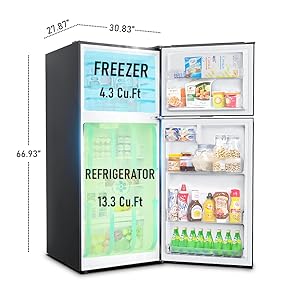 top freezer, fridge, refrigerator