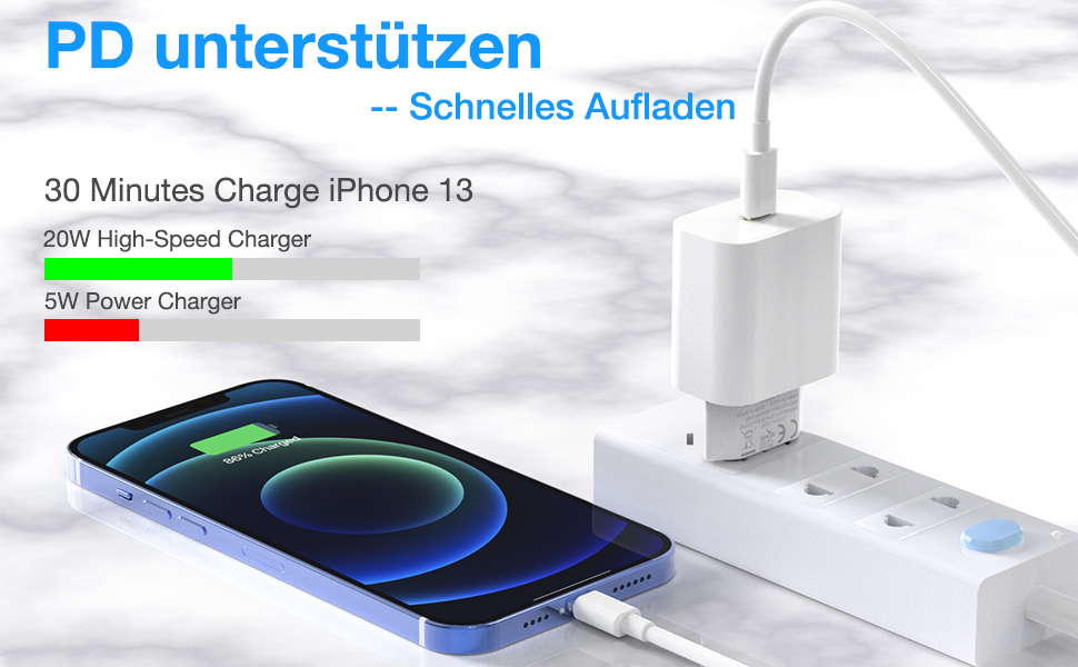 4er-Pack Schnellladegerät für 20W USB C Ladegerät mit iPhone Ladekabel ...
