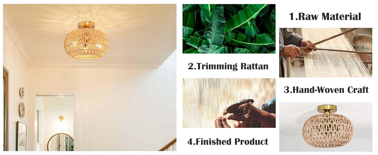 Boho Semi Flush Mount Ceiling Light