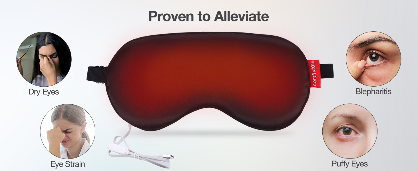 Comfheat USB Heated Eye Masks for Dry Eyes, Portable Travel Silk Sleep
