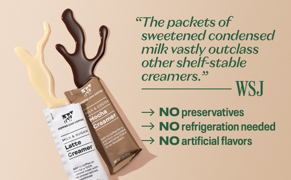 Copper Cow Coffee Sweetened Mocha Milk Creamers Single