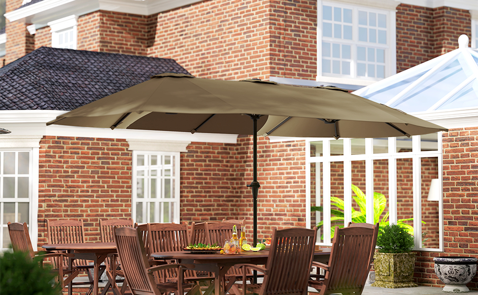sombrilla doble big de 13 ft para deck foot giant table over