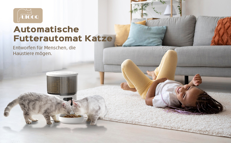 UIOOQ Automatic Cat Feeder, 4L Cat Food, Automatic WiFi with 10s Call