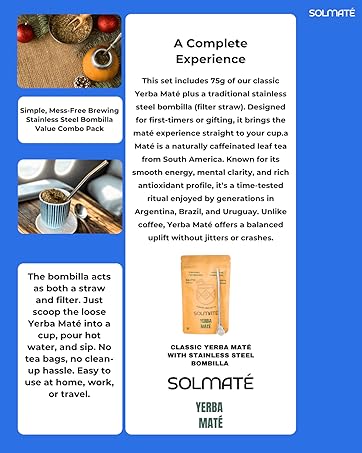 Review Solmaté Yerba Maté| 100% Natural &Amp; Unsmoked Pure Leaf | No 12 Solmate Yerba Mate With Bombilla
