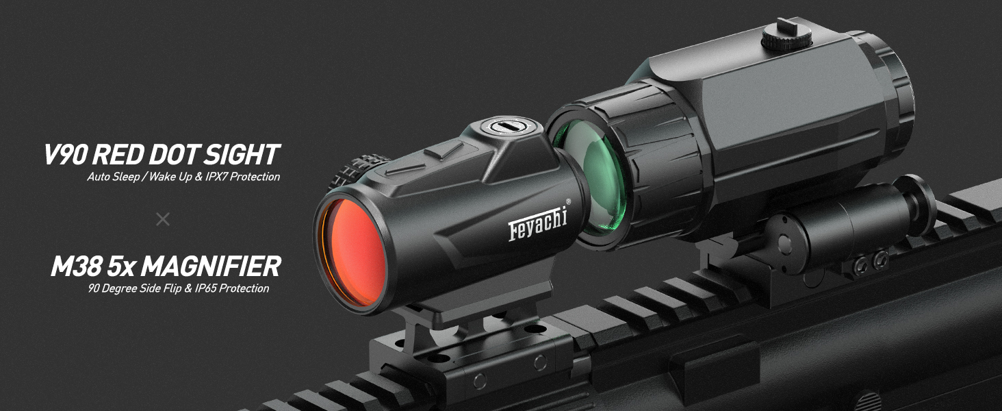 Feyachi V90 2 MOA Red Dot Sight Shake Awake Red Dot Scope Waterproof Rifle Scope