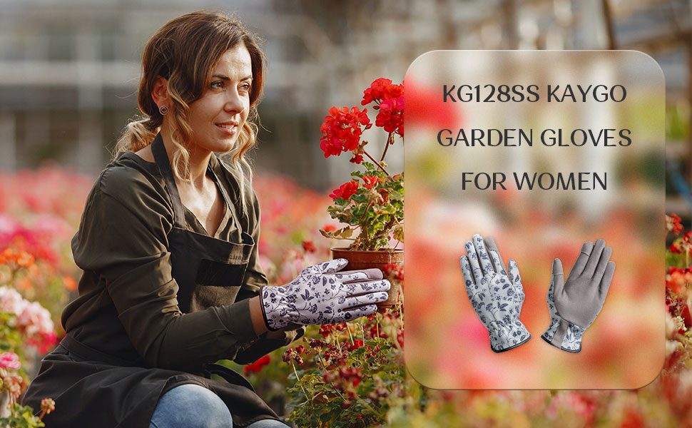 Gardening Gloves for Women KAYGO KG128SS, with Synthetic Leather Suede for