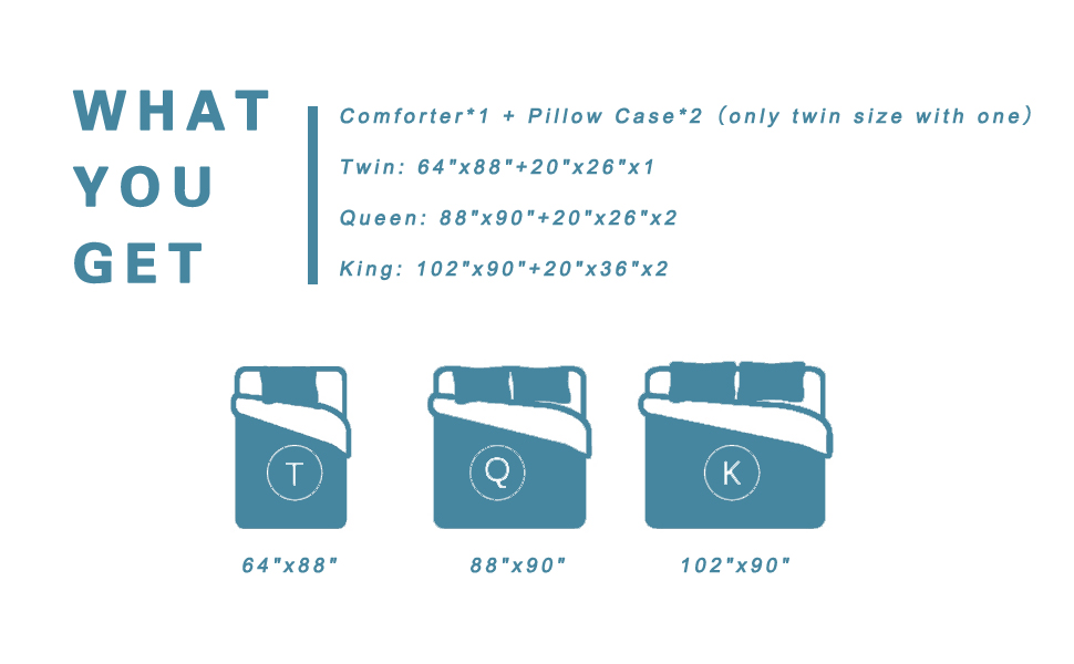 DOWNCOOL All Seasons White Bed Set King 3 Pieces