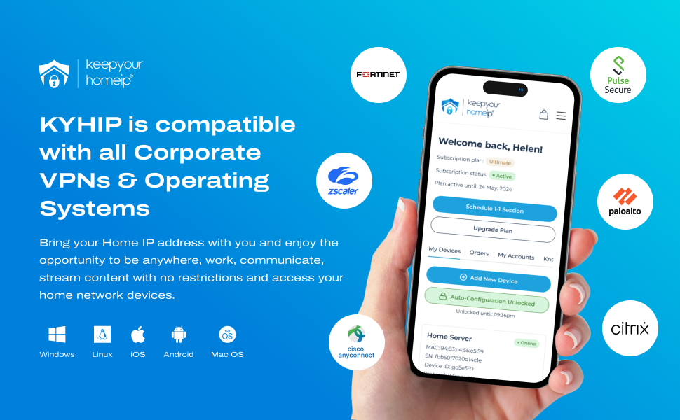 KYHIP is compatible with all Corporate VPNs &amp; Operating Systems