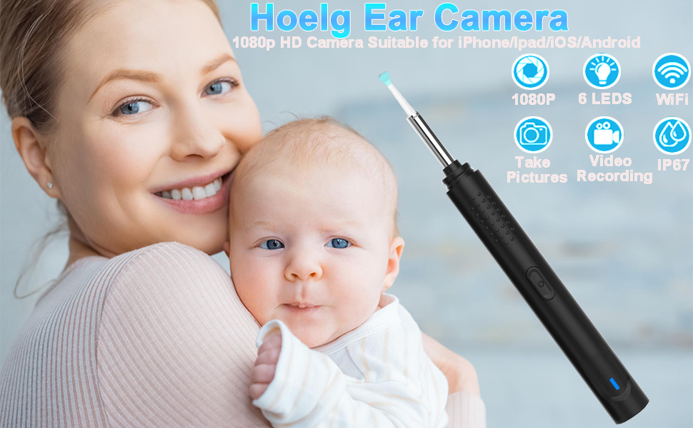 Hoelg Ear Wax Removal Kit Camera Otoscope Ear Cleaner Camera Ear Camera