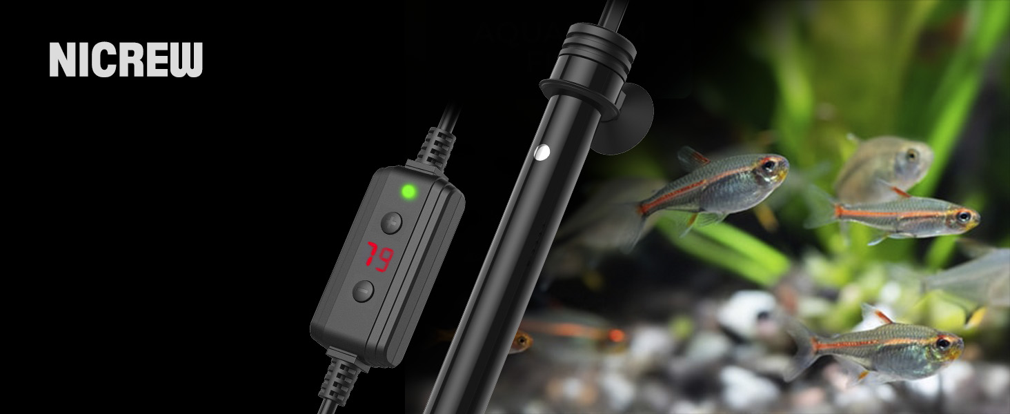 NICREW Aquarium Heater 200W, Temperature Adjustable Fish Tank Heater